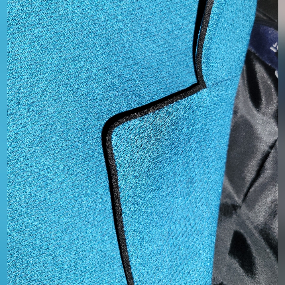 Women's Vintage Jones Wear Teal Fully Lined Blazer Size 12 - Picture 14 of 14